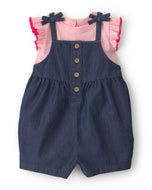 Carter's 2pc Baby Girl Pink Top & Blue Romper Set
