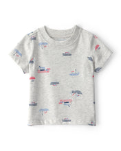 Cargar imagen en el visor de la galería, Carter's 2pc Baby Boy Chambray Overall and Sailboat Tee Set
