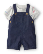 Carter's 2pc Baby Boy Chambray Overall and Sailboat Tee Set