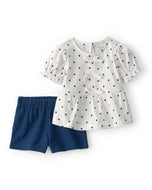 Carter's 2pc Baby Girl Polka Dot Top & Navy Short Set