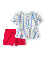 Carter's 2pc Baby Girl Fruit Print Top & Red Short Set
