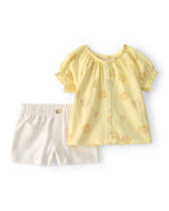 Carter's 2pc Baby Girl Yellow Shells Top & Short Sets