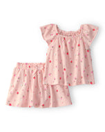 Carter's 2pc Baby Girl Pink Strawberry Print Top & Shorts Set