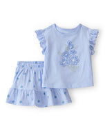Carter's 2pc Baby Girl Blue Floral Top & Skirt Set