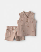Load image into Gallery viewer, Oshkosh 2pc Baby Boy Safari Animal Top &amp; Shorts Set
