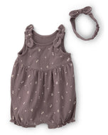 Carter's 2pc Baby Girl Floral Sleeveless Romper With Headwrap Set