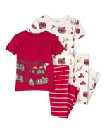 Carter's 4pc Baby Boy Red Fire Truck Snug Fit Cotton Pajama Set