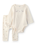 Carter's 2pc Baby Neutral Bunny Bodysuit and Pants Set