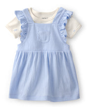 Load image into Gallery viewer, Carter's 2pc Baby Girl Bodysuit &amp; Blue Jumper Set
