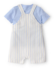 Carregar imagem no visualizador da galeria, Carter's 2pc Baby Boy Blue Top &amp; Striped Shortall Set
