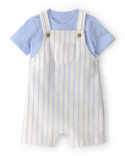 Carregar imagem no visualizador da galeria, Carter's 2pc Baby Boy Blue Top &amp; Striped Shortall Set
