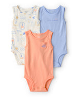 Carter's 3pc Baby Boy Beach Orange/Blue/Ivory Bodysuit Set