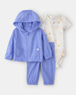 Carter's 3pc Baby Boy Blue Seashore Bodysuit, Hoodie & Pants Set