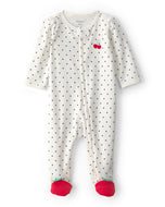 Carter's Baby Girl Polka Dot Cherry 2-Way Zip-Up Footie Coverall