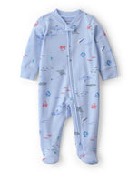 Carter's Baby Boy Blue Ocean 2-Way Zip-Up Footie Coverall