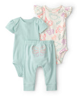 Carter's 3pc Baby Girl Blue Butterfly Bodysuits and Pants Set