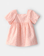 Carter's Baby Girl Easter Peach Eyelet Dress Set