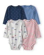 Carter's 4pc Baby Boy Navy & Red Sailboat Bodysuit Set