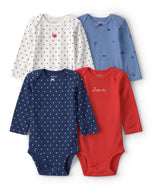 Carter's 4pc Baby Girl Navy & Red Love Bodysuit Set
