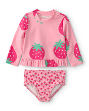 Load image into Gallery viewer, Carter's 2pc Baby Girl Strawberry Rashguard Swim Set
