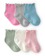 Carter's 6pk Baby Girl Pastel Multi Color Ankle Socks