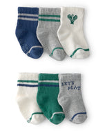 Carter's 6pk Baby Boy Green/Grey/Blue Pickleball Socks