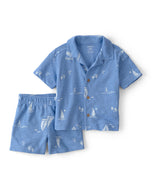 Carter's 2pc Baby Boy Blue Sailboat Print Top & Shorts Set