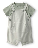 Carter's 2pc Baby Boy Green Top & Striped Shortall Set