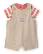 Carter's 2pc Baby Boy Striped Top & Brown Shortall Set