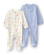 Carter's 2pc Baby Boy Blue Tropical 2-Way Zip-Up Footie Coverall Set