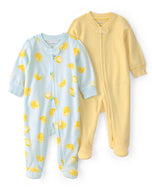 Carter's 2pc Baby Girl Yellow Lemon 2-Way Zip-Up Footie Coverall Set