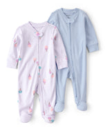 Carter's 2pc Baby Girl Purple Ice-Cream 2-Way Zip-Up Footie Coverall Set