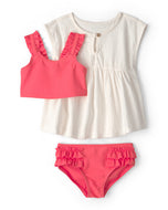 Carter's 2pc Baby Girl Red/Orang Swimsuit & Cover-Up Set