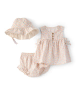 Carter's 3pc Baby Girl Floral Top, Pants & Hat Set