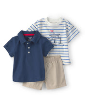 Afbeelding in Gallery-weergave laden, Carter's 3pc Baby Boy Nautical Tops, Pull-Up Short Set
