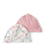 Carter's Purelysoft 2pc Baby Girl Floral/Pink Beanie Hats/Caps (0-3M)