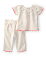 Load image into Gallery viewer, Carter's 2pc Baby Girl Cream Ivory Pant Set
