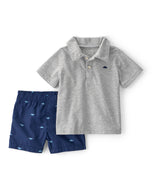 Carter's 2pc Baby Boy Dino Polo Shirt & Shorts Set