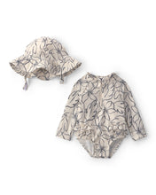 Load image into Gallery viewer, Carter's 2pc Baby Girl Floral Long-Sleeve Swimsuit &amp; Hat Set
