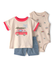 Afbeelding in Gallery-weergave laden, Carter's 3pc Baby Boy Beach Van Top, Bodysuit &amp; Shorts Set
