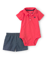 Carter's 2pc Baby Boy Orange Bodysuit & Shorts Set