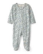 Carter's Baby Girl Blue Floral Print 2-Way Zip-Up Footie Coverall