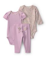 Carter's 3pc Baby Girl Purple Floral Bodysuits & Pants Set