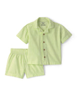 Carter's 2pc Baby Boy Green Striped Shirt & Shorts Set