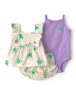 Carter's 3pc Baby Girl Fish Print Top, Bodysuit & Shorts Set