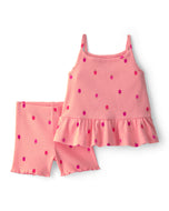 Carter's 2pc Baby Girl Pink Popsicle Print Top & Shorts Set