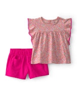 Carter's 2pc Baby Girl Pink Floral Top & Shorts Set