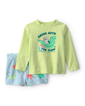 Load image into Gallery viewer, Carter's 2pc Baby Boy 'Going With The Flow' Long-Sleeve Top &amp; Shorts Swim Set
