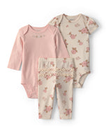 Carter's 3pc Baby Girl Pink Floral Bodysuits & Pants Set
