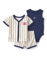 Carter's 3pc Baby Boy Baseball Theme Top, Bodysuit & Shorts Set